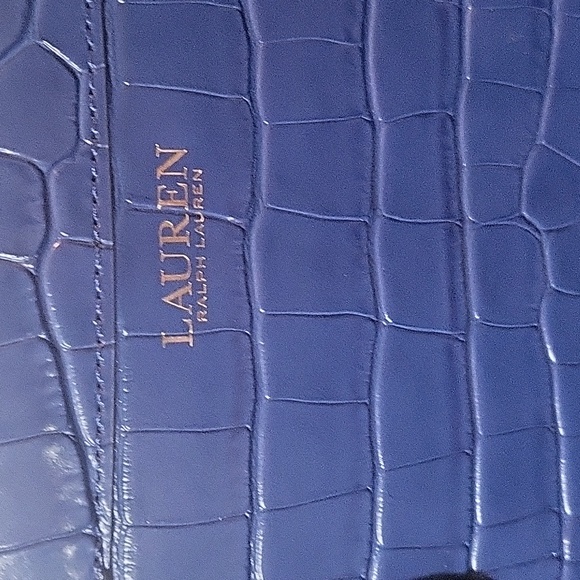 Ralph Lauren leather embossed royal blue tote bag with shoulder strap & dust bag - Picture 4 of 8
